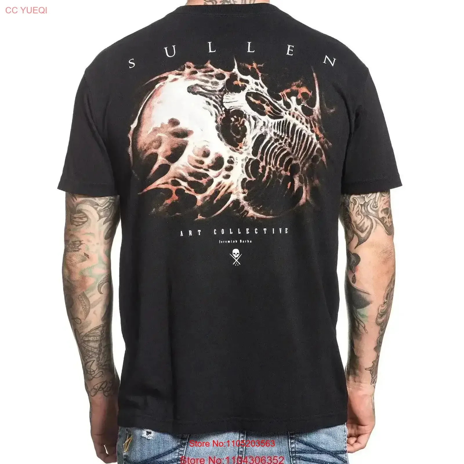 Sullen Conclave Skull Punk Tattoo Goth Decay Inked Urban Art Mens T Shirt SCM1585 vintage Washed Stretched Stylish homme