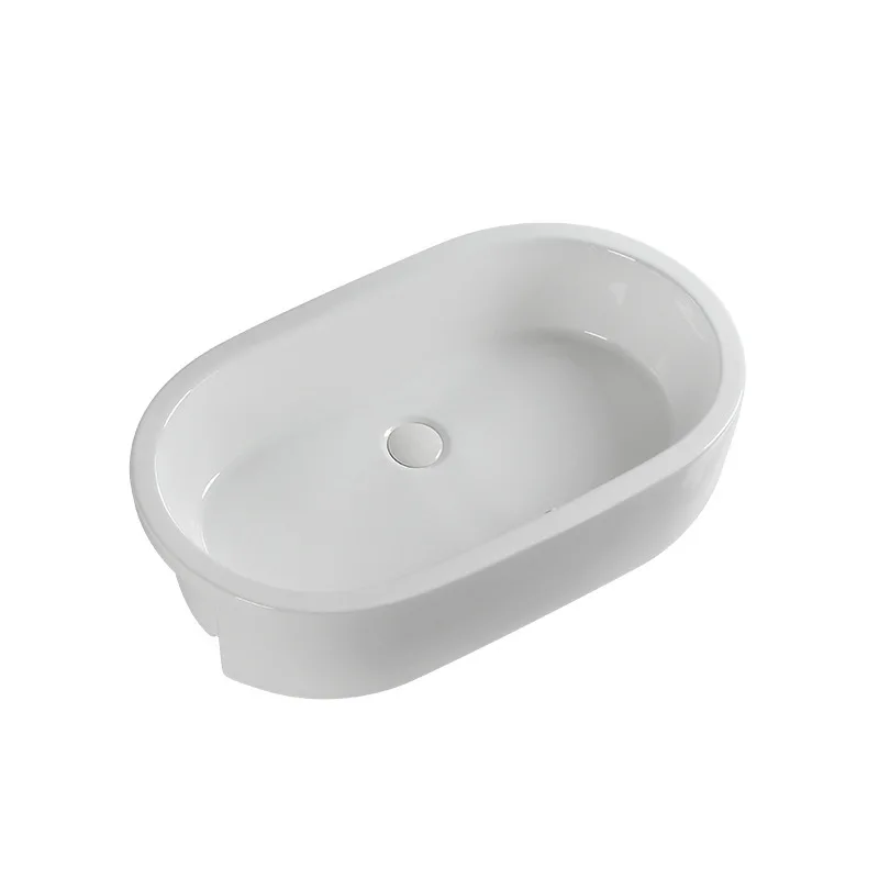 

Semi-embedded ceramic hanging , on the platform, oval wash , art basin, bathroom, wash basin, basin hotel