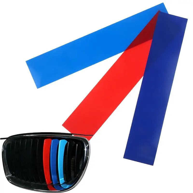 New 1/3/5 Sets Personalized Car Decoration PVC M Stripe Color Grill Sticker For 1 3 5 X1 X3 X5 Series Auto Accessories Trim