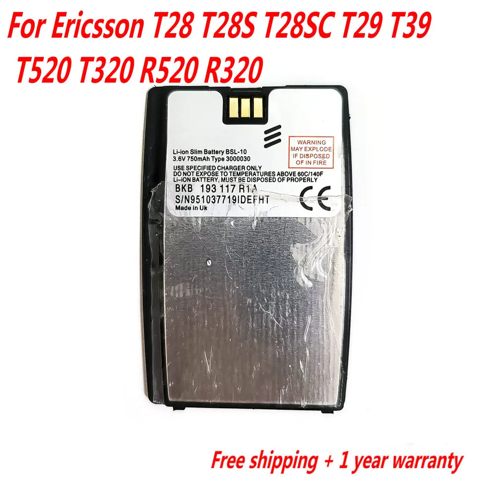 Original 750mAh BSL10 BSL-10 Battery For Sony Ericsson T28 T28S T28SC T29 T39 T520 T320 R520 R320 BUS-11