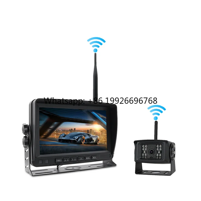 

10.1'' IPS Digital Wireless Quad View Screen Rear View Monitor Waterproof Camera Security Kit AHD 1CH Heavy Duty Lorry Truck