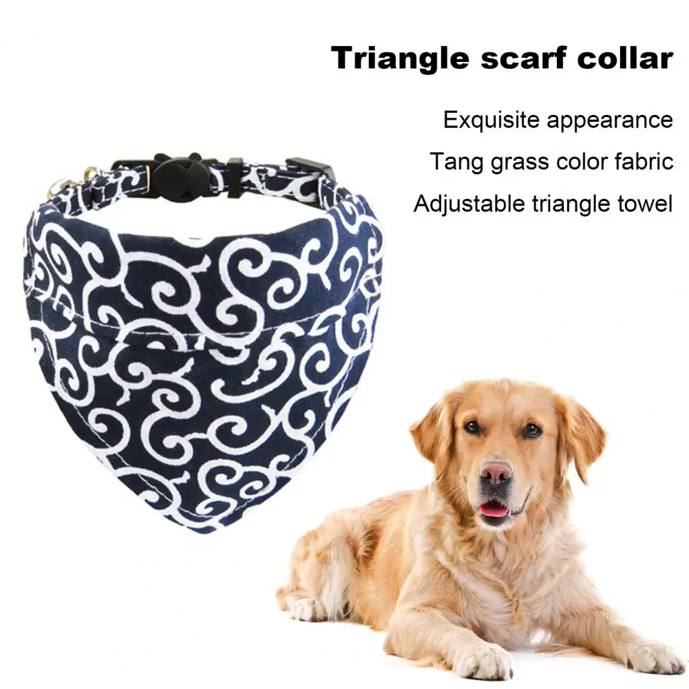 Cat Puppy Kitten Collar Bandana with Bell Adjustable Buckle Pet Saliva Towel Triangle Scarf Pet Bib for Small Dogs Neckerchief