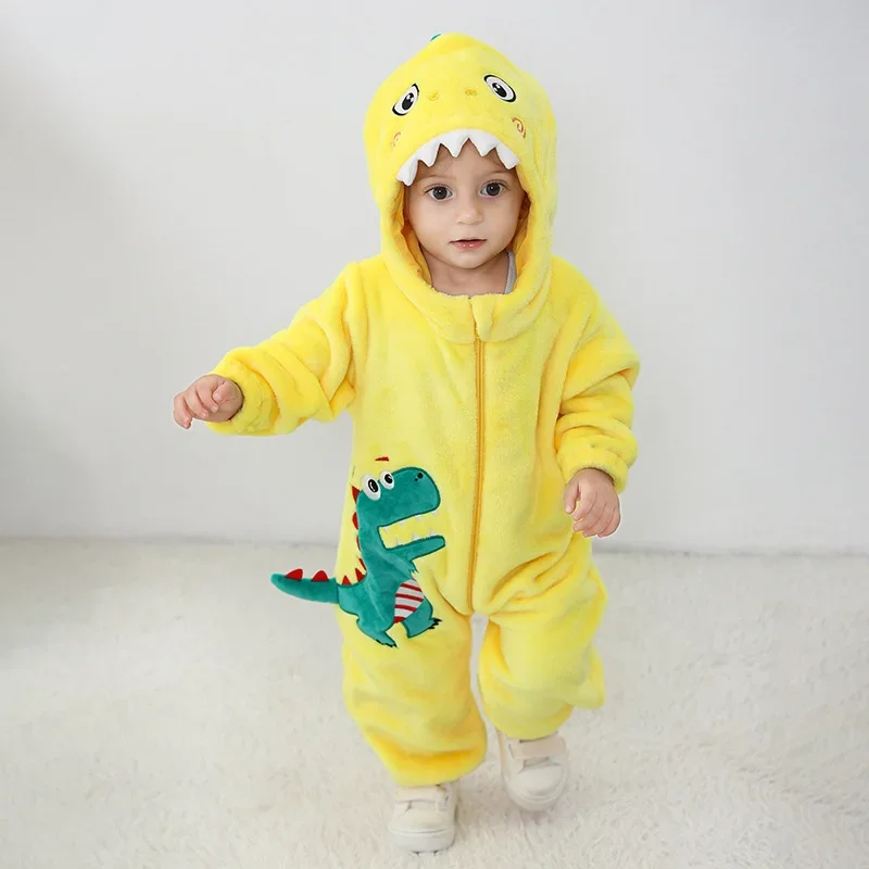 Animal Dinosaur Infant Baby Boy Girl Romper Clothes Halloween Festival Onesie Baby Cosplay Costume Party Hooded Jumpsuit Pajamas