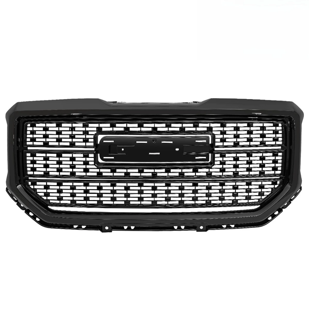 

Glossy Black Hood Grille Fits 2016-2018 GMC Sierra 1500 Denali Style Front Upper