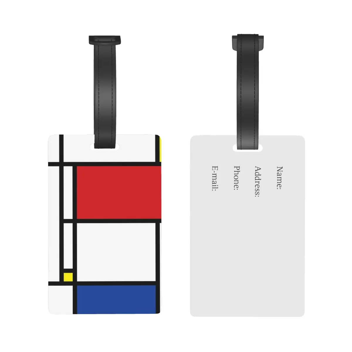 Mondrian Minimalist Luggage Tags Suitcase Accessories Travel Fashion Baggage Boarding Tag Portable Label Holder ID Name Address