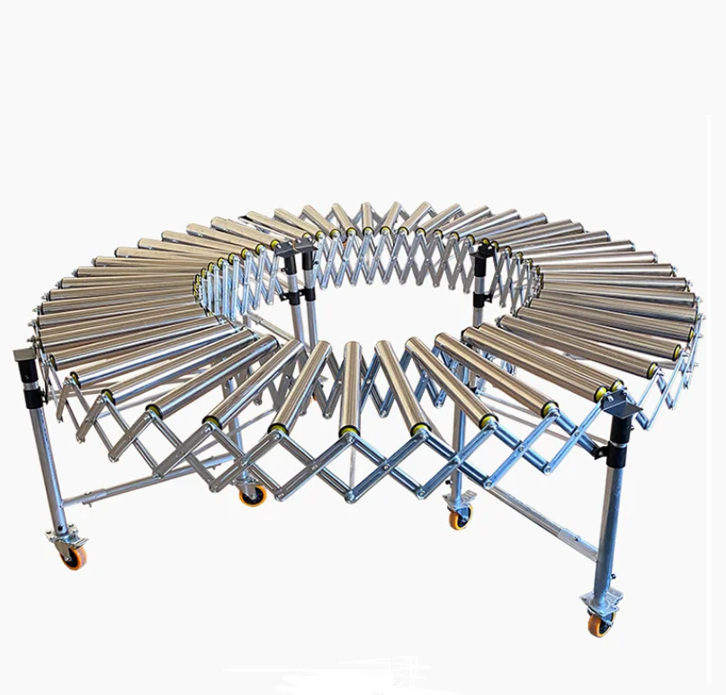 High-quality Power Roller Conveyor Telescopic Roller Table Container Loading And Unloading Conveyor