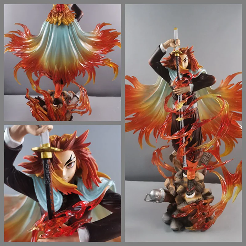

30cm Anime Demon Slayer Kisatsutai Flame Pillar Rengoku Kyoujurou Action Figure Gk Model Collectible Desk Ornament Boys Toy Gift