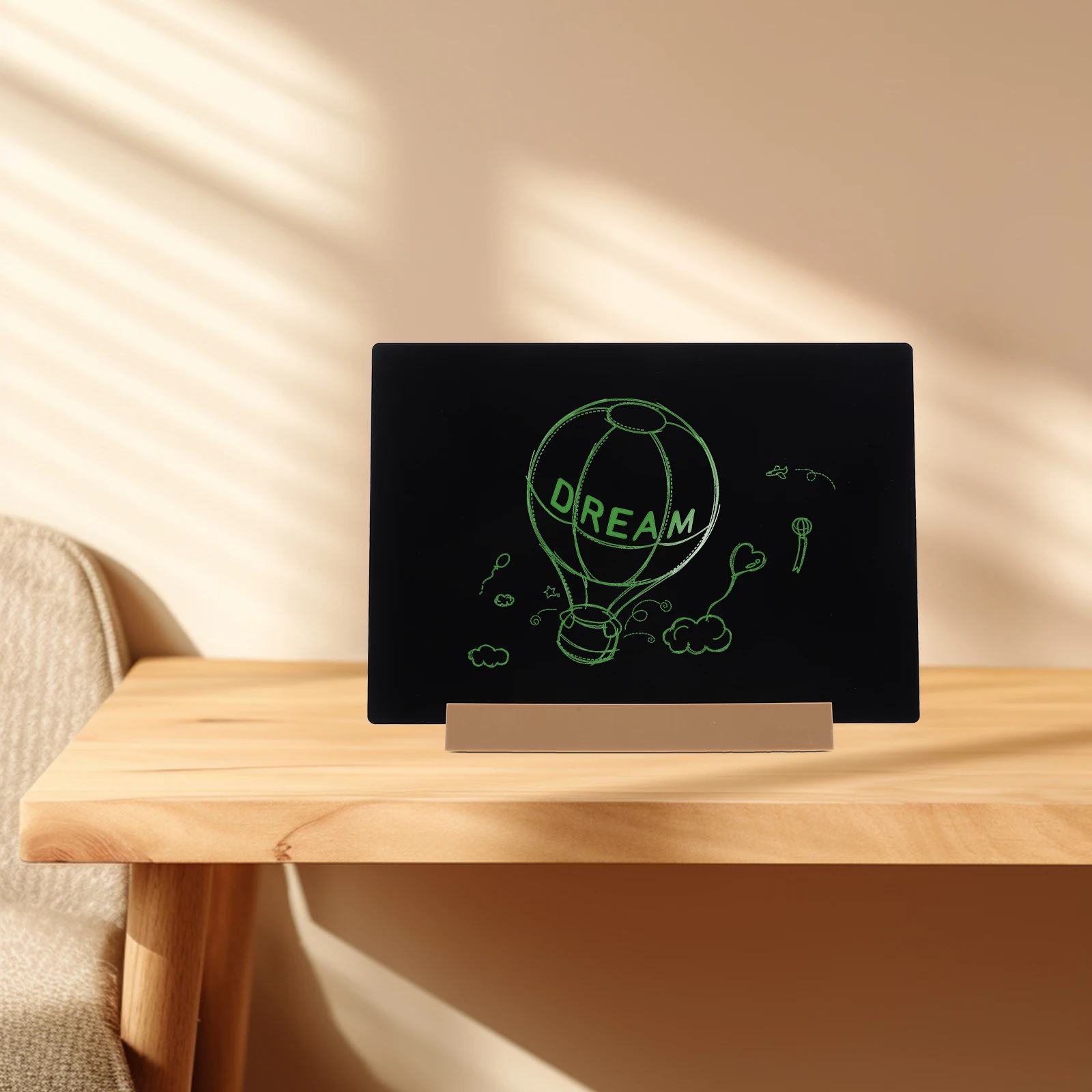 

Desktop Blackboard A4 Size Reusable ABS Material Chalkboard Sign for Home Office Hotel Decor Tabletop Menu Board Small Message