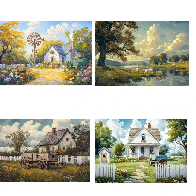 

Красивый пейзаж сельской местности: пазл из 1000 деталей, сложная семейная игра для игровой комнаты, спальни, декора, подарок