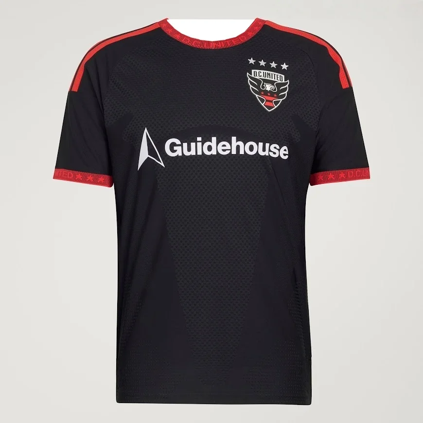 Camiseta de Fútbol para Hombre DC United 2026, Nueva, Versión para Fanáticos, Patrocinada por Guidehouse, Equipación Negra y Roja de la MLS