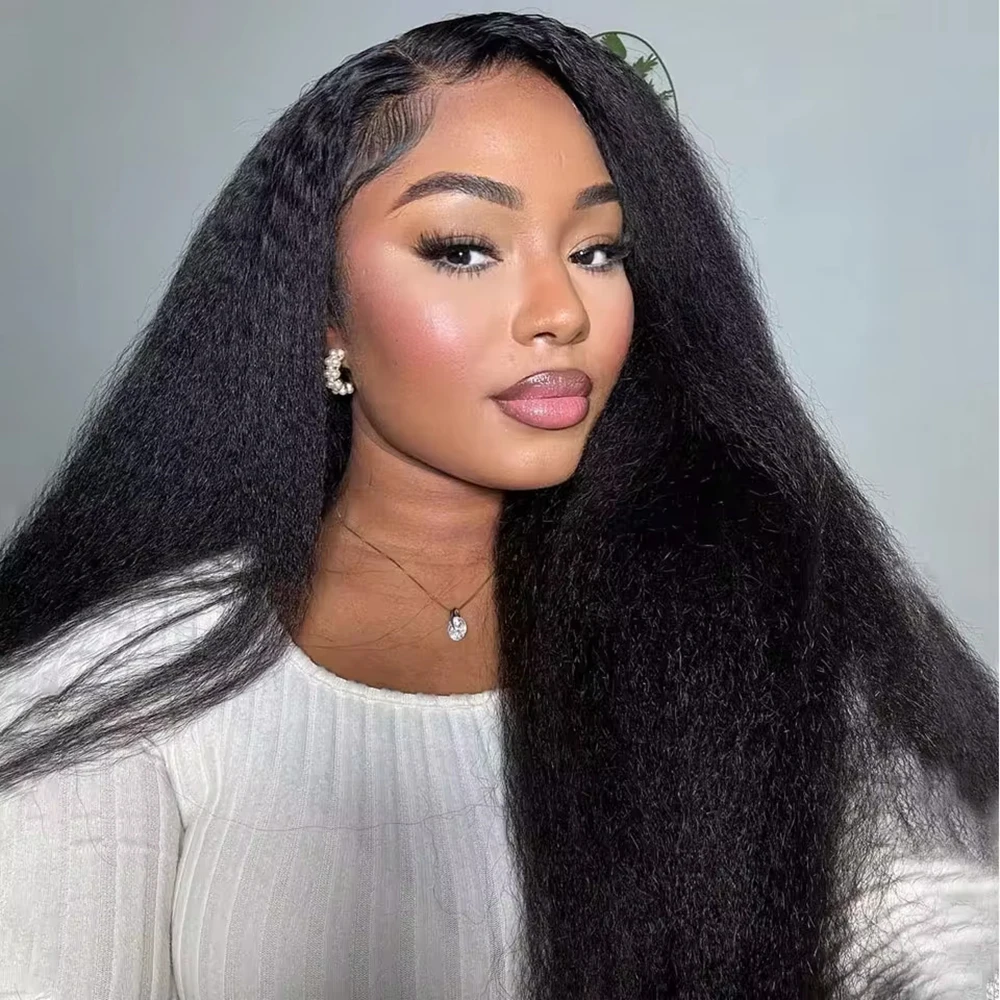 

Human Hair 360 Full Lace Front Wigs For Women Brazilian 40Inch Kinky Straight Transparent HD 13x6 13x4 Lace Front Wig Preplucked