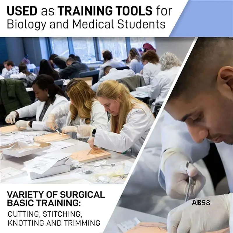 

5X Suture Kit,Training Instruments With Scalpel Blades For Veterinarian,Biology And Dissection Lab Students