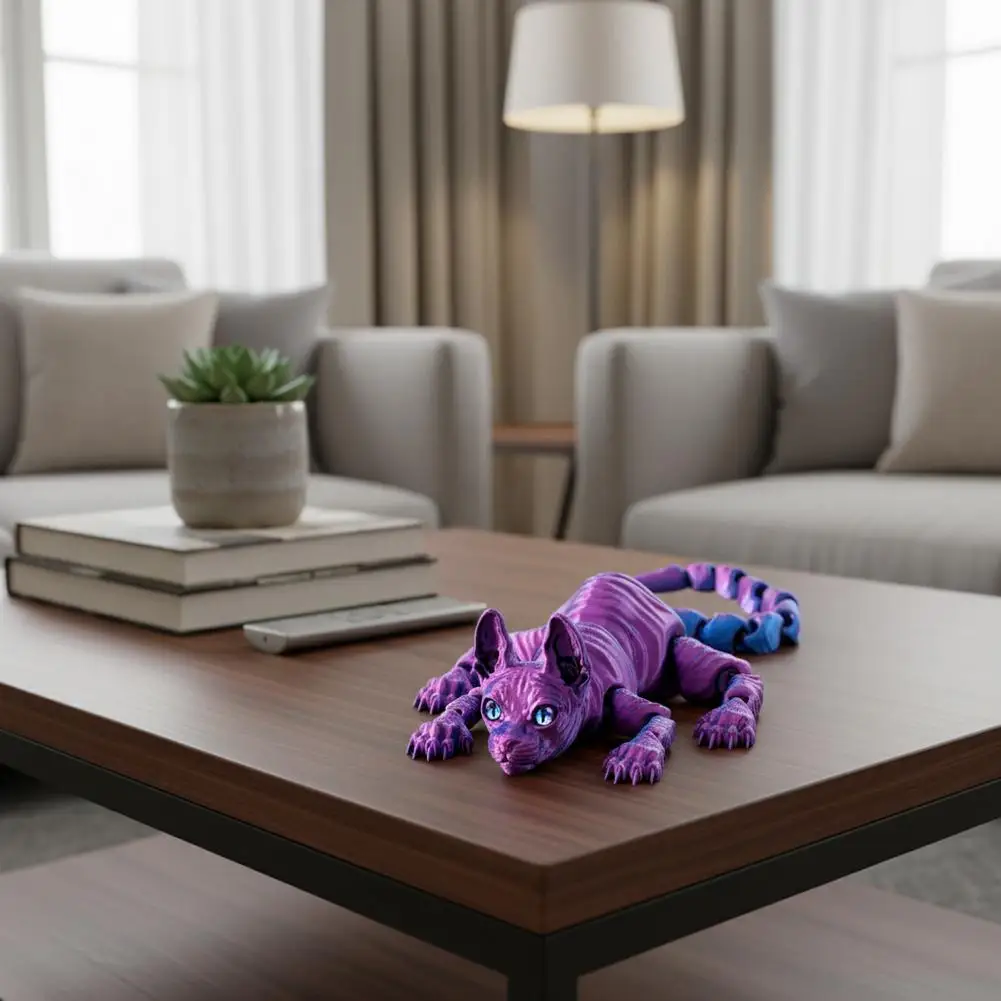 ثلاثية الأبعاد مطبوعة واقعية القط الحيوانات لعبة سطح المكتب زينة لعبة تخفيف التوتر ألعاب أطفال للديكور المنزل #2