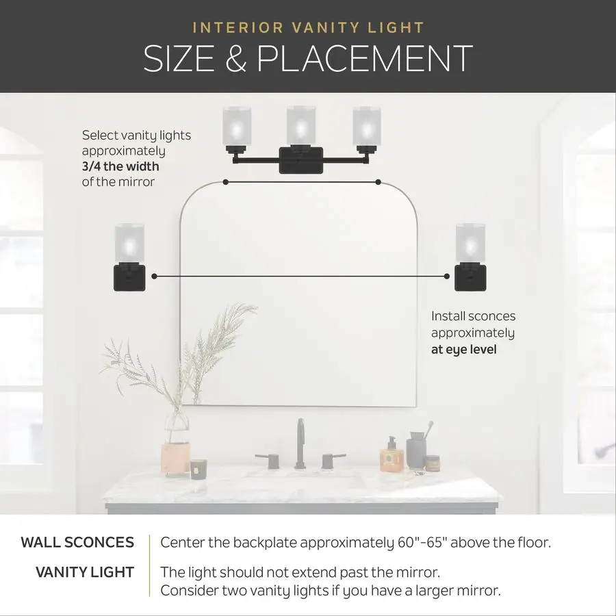 

Winslow 21.5 Vanity Light in Brushed Nickel, 3Light Transitional Bathroom Light with Clear Seeded Glass. 21.5 W x 9.25 H, 45886N