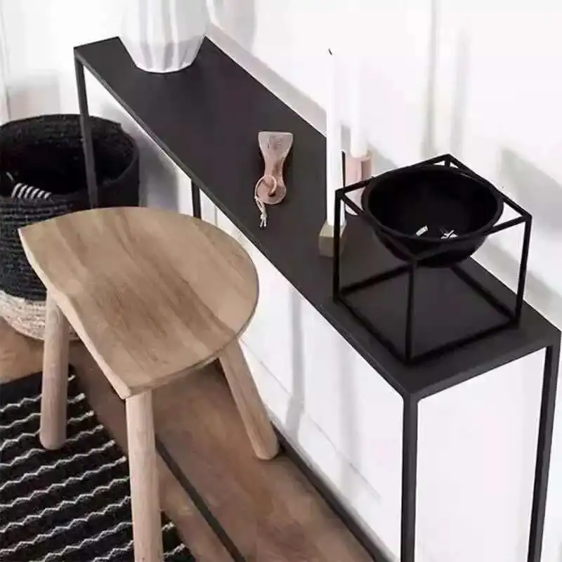 

Nordic Iron Console Table Minimalist Corner Table for Entrance Living Room Furniture Sofa Side Hallway Console Tables