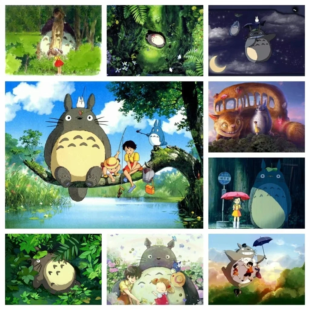 Pintura al óleo por números Totoro, arte de pared de dibujos animados bonitos para el hogar, sala de estar, dormitorio, bar, decoración estética sin marco