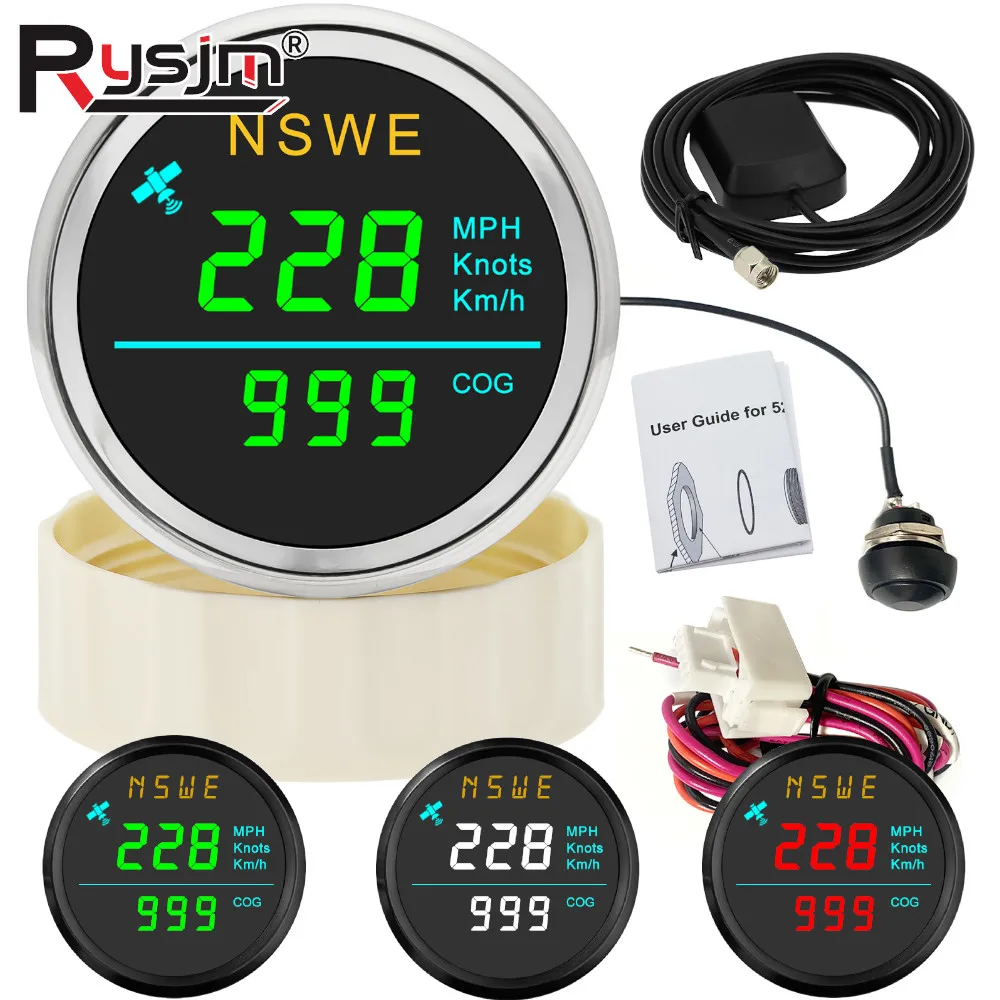 

Универсальный цифровой GPS-спидометр 52 мм с GPS-антенной для автомобиля, грузовика, лодки, мотоцикла, 0-299 км/ч, MPH, узлы, датчик скорости NSWE