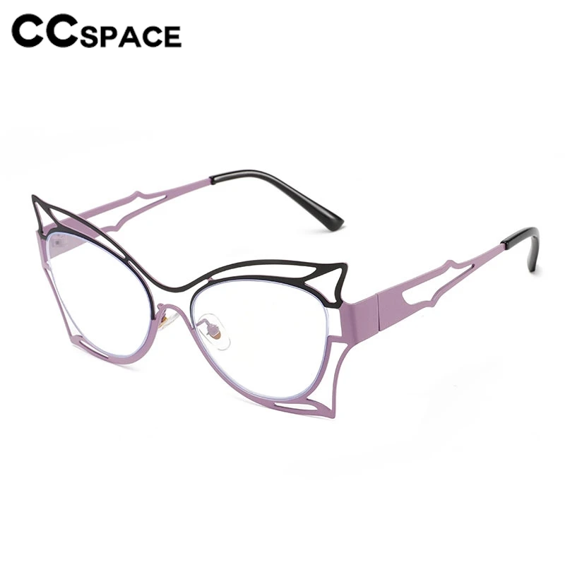 New In Hollow Out Butterfly Glasses Frame Women Metal Color-blocked Blue Light Blocking Glasses Customizable Prescription 300780