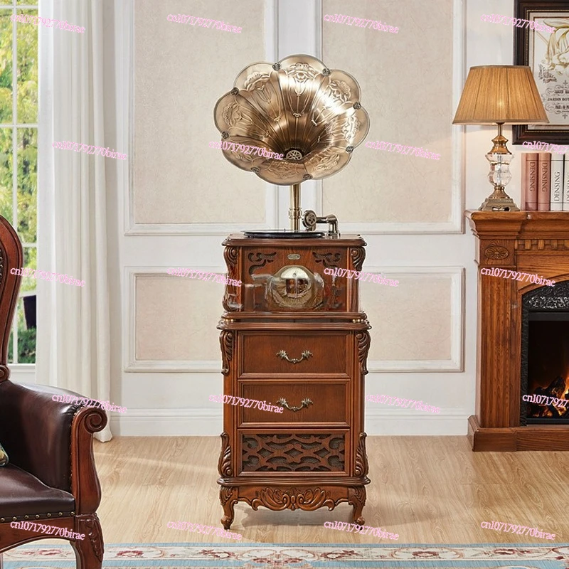 European Phonograph Retro Old-fashioned Speakers Stereo European-style American Living Room Home Antique Bluetooth Record Player