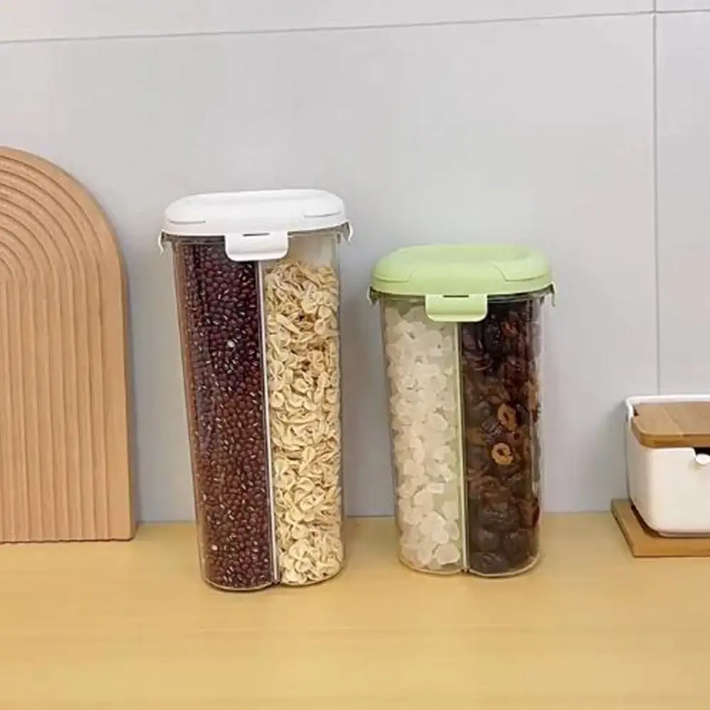 

4-Compartment Grain Storage Container Sealed Large Capacity Cereal Grain Dispenser Plastic Moisture-Proof Food Storage Box