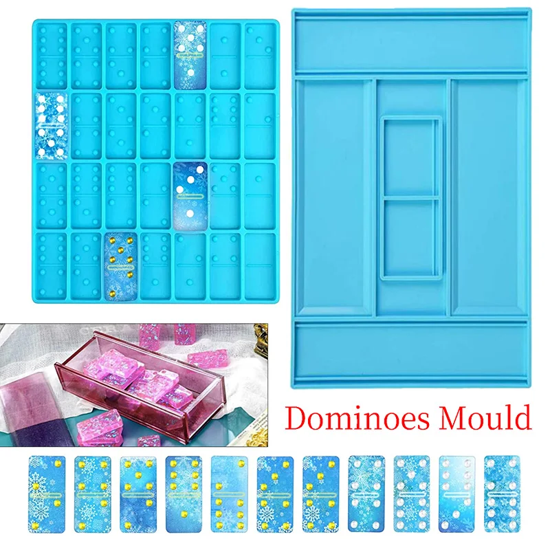 Resin mold DIY Point Card Game Card Crystal Silicone Mold Domino Mirror Resin Epoxy Mold Home Decoration Storage Silicone mold