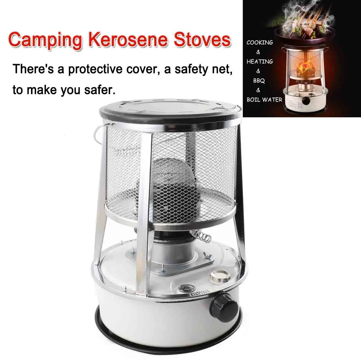 Estufa de queroseno de 6L para exteriores, calentador de combustible portátil diésel, quemador de cocina de calefacción de aceite para interiores, pesca en hielo, Camping, hogar