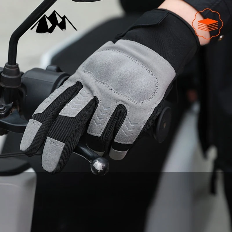 

Cycling gloves men's autumn and winter outdoor warm wear-resistant anti-drop touch screen locomotive racing silicone pad