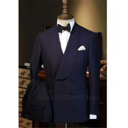 Italian Suit Men's 2 Pieces Suit Double Breasted Gentleman's Coat Business Shawl Lapel Men Wedding Groom Tuxedo Suit Formal