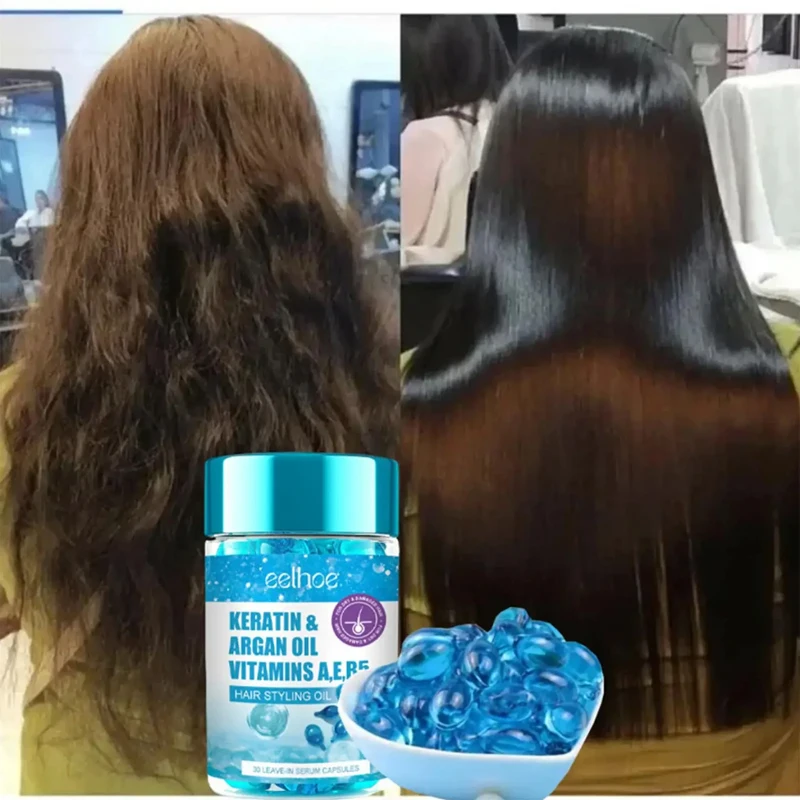 

Magic Hair Vitamin Capsule Keratin Oil Fast Restore Hair Soft Smooth Shiny Deep Moisturizer Frizzy Dry Scalp Hair Care Products