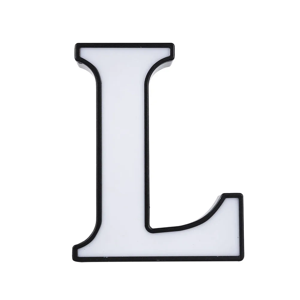 أضواء الحروف LED الأبجدية على شكل حرف L ضوء ليلي لغرفة النوم وحفلات الزفاف ديكور أبيض بدون بطاريات متضمنة صديقة للبيئة #6