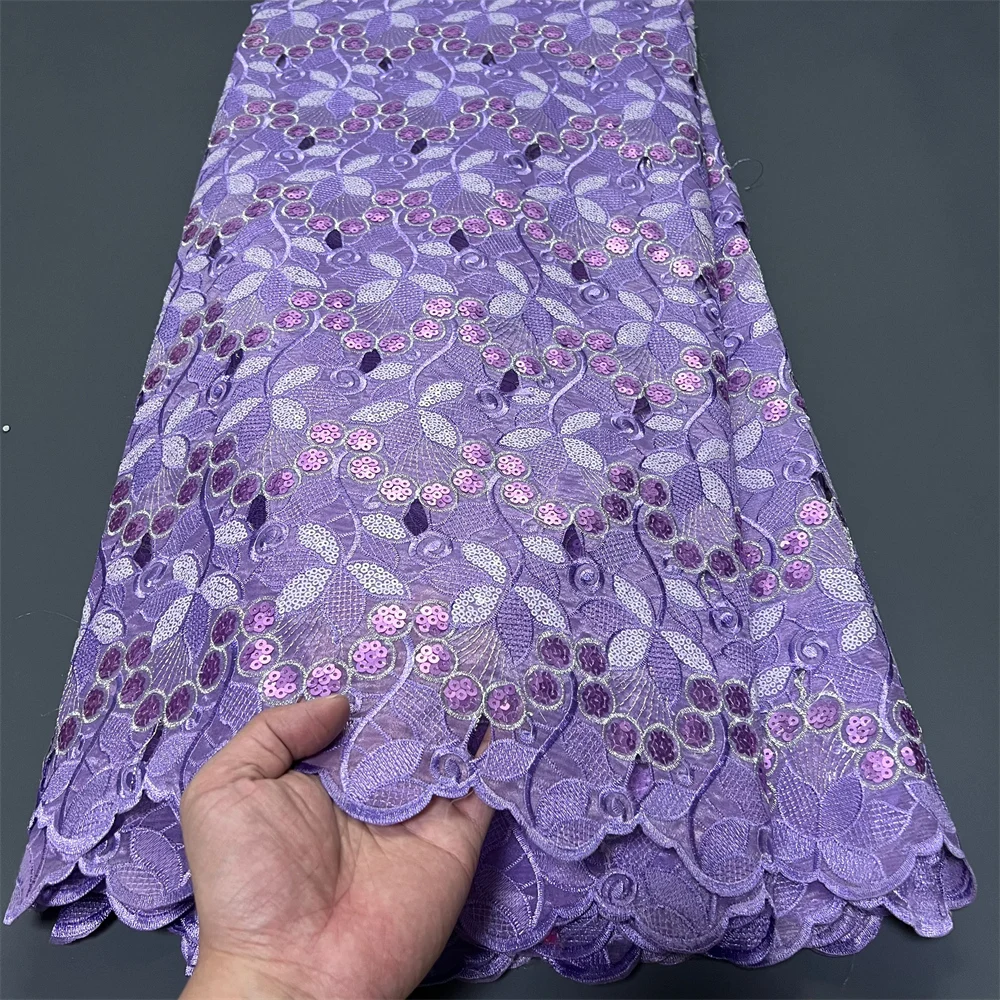 

2025 африканский нигерийский тюль, кружевная ткань для шитья платья, высокое качество, дамасское польское роскошное кружево, хлопок, свадебная вечеринка ZJ061 5 ярдов