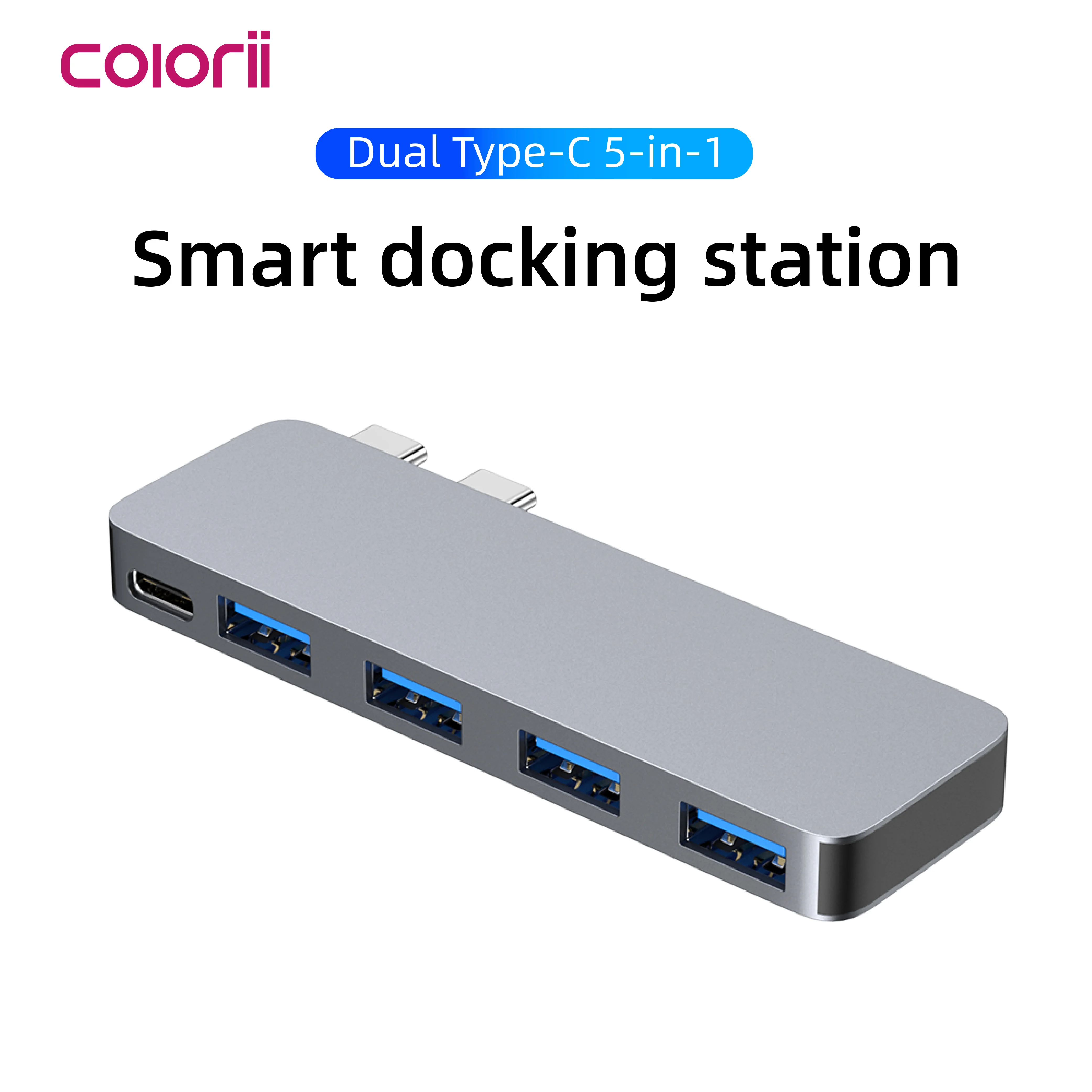 Colorii USB Type C HUB Dual USB-C to USB 3.0 PD for MacBook Pro Air Adapter Thunderbolt 3 Dock USB C 3.1 Type-C HUB