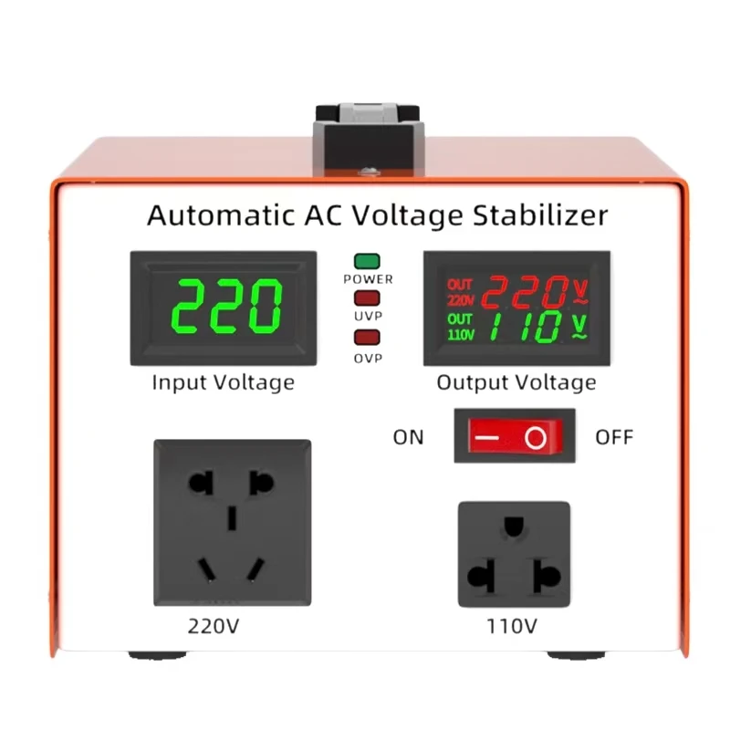1000VA 3000VA Automatic AVR Regulator 150V-250V Digital Display 98% Efficiency CE PSE FCC Certification 220V ± 5%