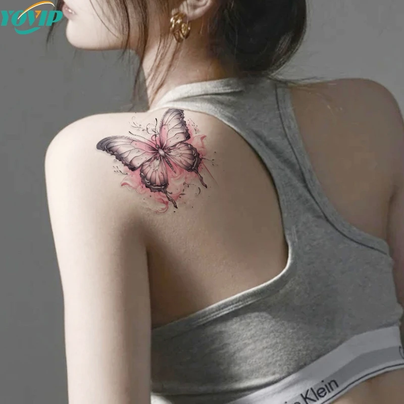 1 Sheet Colorful Butterfly Temporary Tattoos For Women Men Fake Tattoo Sticker Adults Face Hands Body Art Tattoo