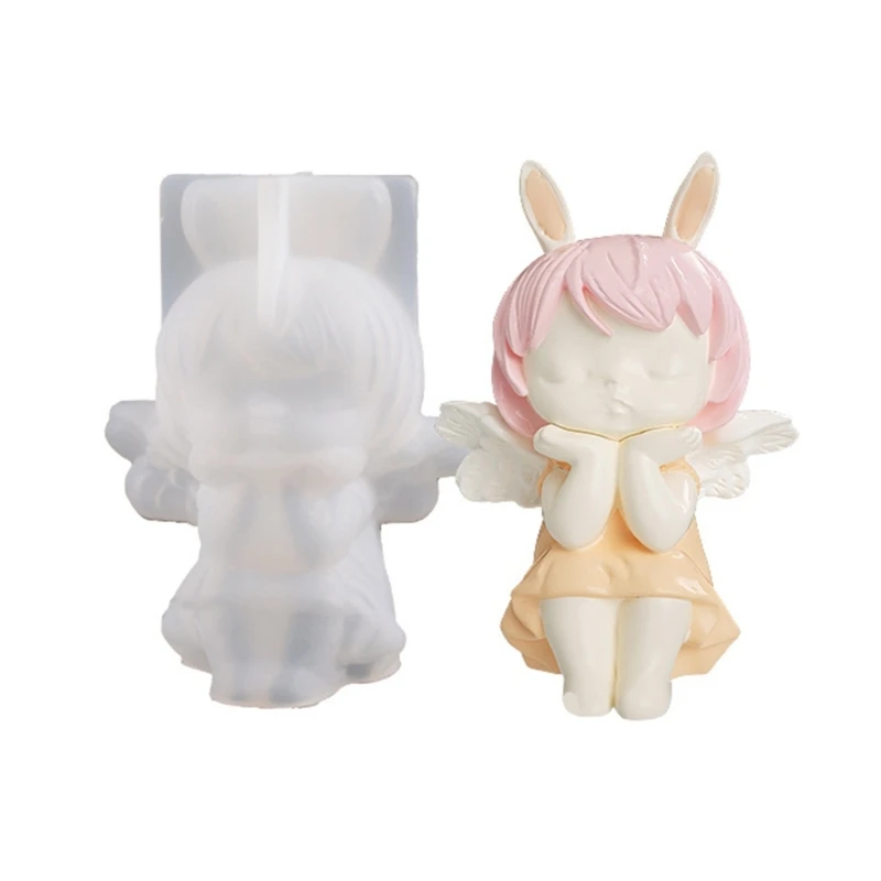 Angel Wing Girl Silicone Mold Scented Mould DIY Table Ornament Tools R3MC