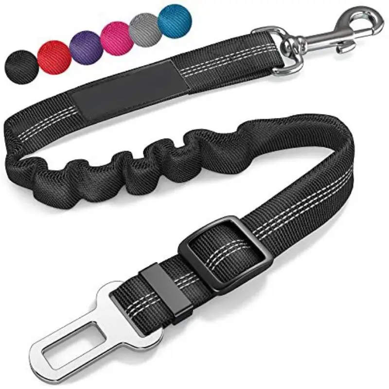 New Sale Reflective Dog Seat Belt - Adjustable And Durable Nylon Harness With Bungee Fabric Belt For Safe And Secure Car Travel