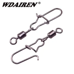 10 Pcs Fishing Rolling Swivels Snap Pin Line Connectors Solid Barrel Swivel Rings Snap Lure Fishing Swivels Fishing Tools