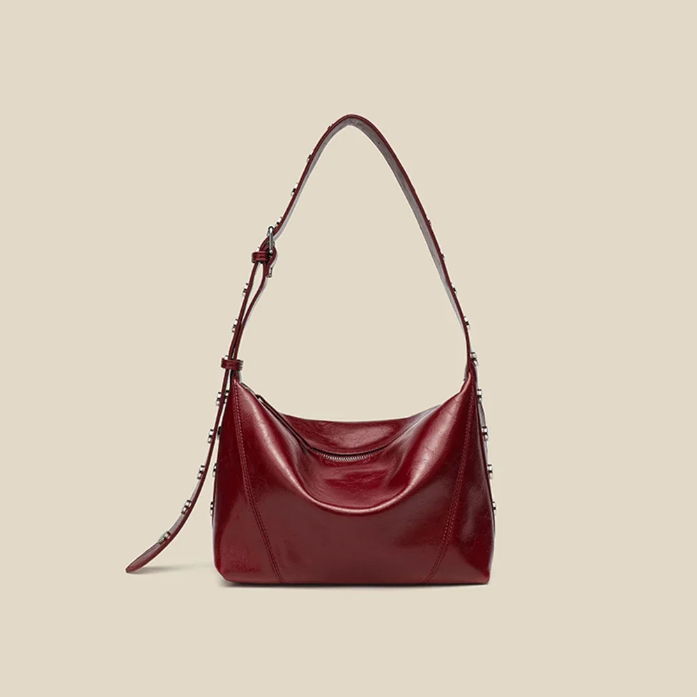 حقيبة كتف نسائية فاخرة مرصعة ببرشام عالي الجودة حقائب يد جديدة مصممة للنساء محافظ بقلاب حقيبة كروس جلدية من البولي يوريثان #3