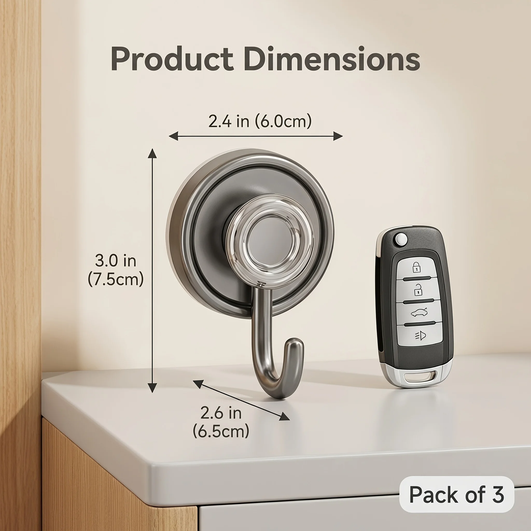 1/3pcs Matte Gunmetal Suction Cup Hooks,No-Drill Wall-Mounted Hooks, Suitable for Bathroom, Kitchen, And Entryway, Utility Hooks