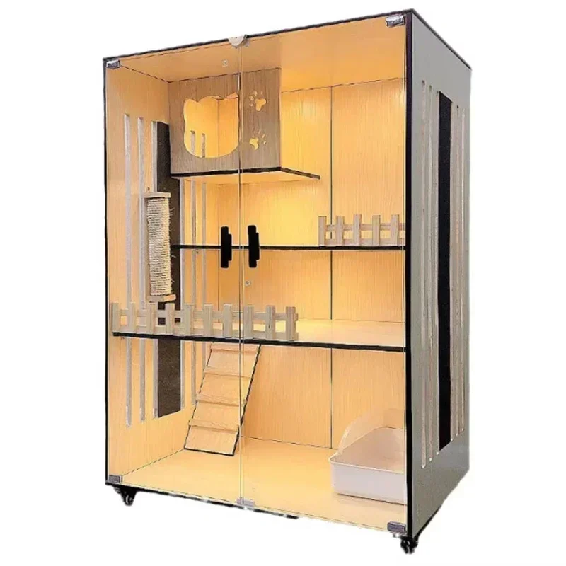 

Клетки для животных и многофункциональные клетки, большая мебель, виллы для кошек из массива дерева, горячие продажи