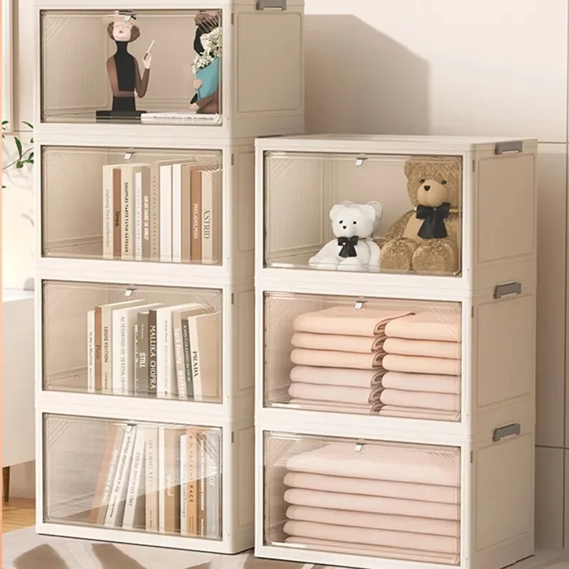 Folding Storage Box Plastic Clothes Organizer Toys Books Trunk Car Wardrobe Cabinet Organizer Home Large Foldable Organizing Bin