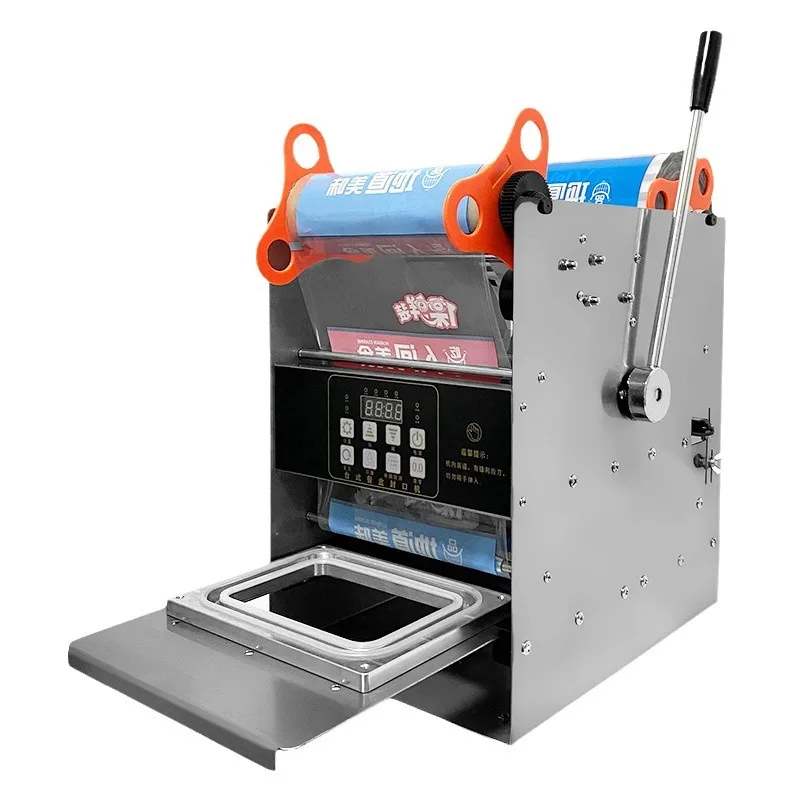 Electric Heat Manual Sealer Food Packaging Plastic Cup Machine Bowl/Meal Box Seal Machine 110-220V Automatic Film Rolling