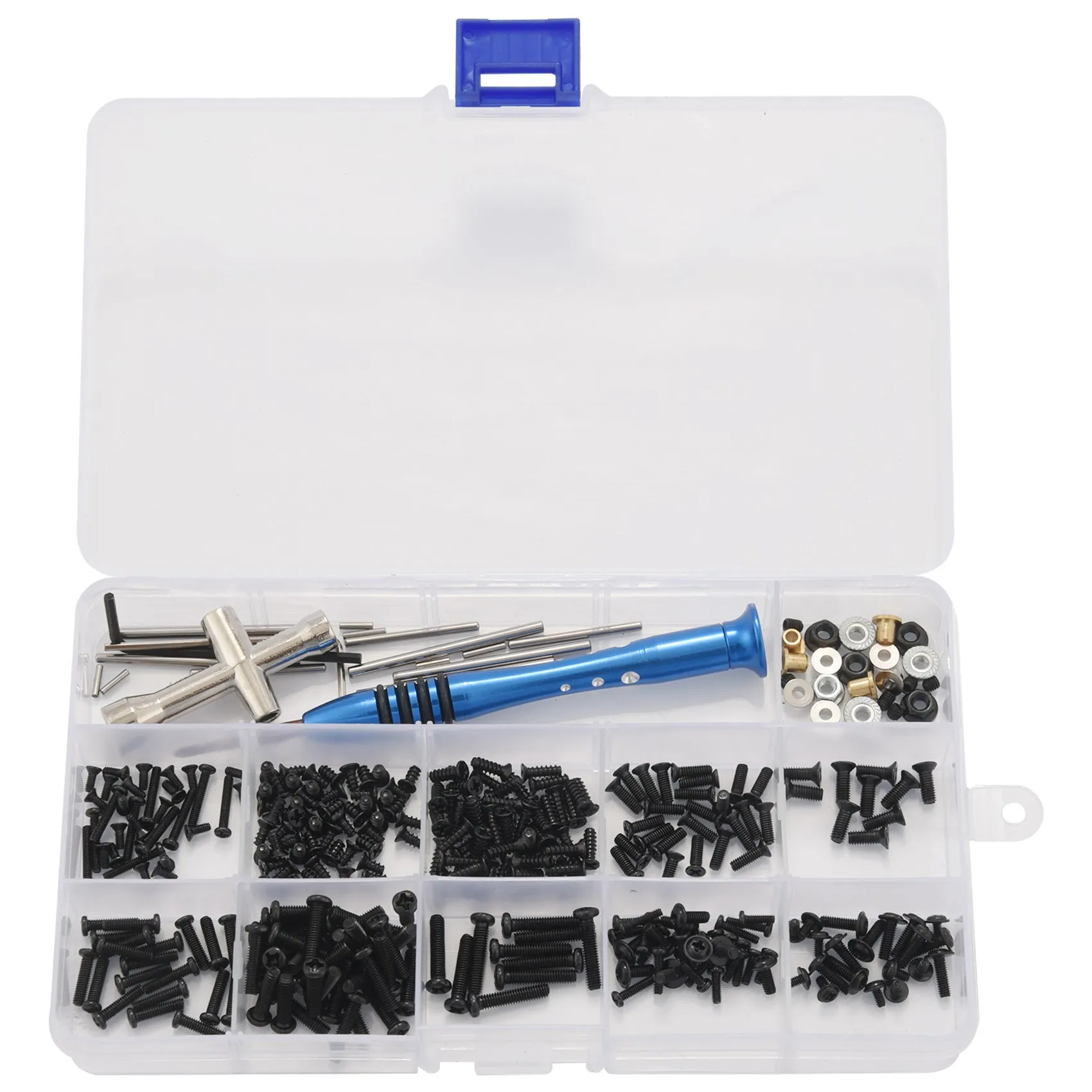 M2 M2.5 M3 Screw Fastener Kit Cross Sleeve Hex Wrench Swing Arm Pin Screws for WLtoys 144001 1/14 RC Car Spare PartsB87B