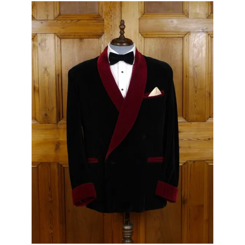 

Tailored Velvet Men Suit Smoking Jacket Slim Fit Tuxedo Custom Groom Prom Terno Masculino Blazer Wedding Suits Ternos 2 Pieces