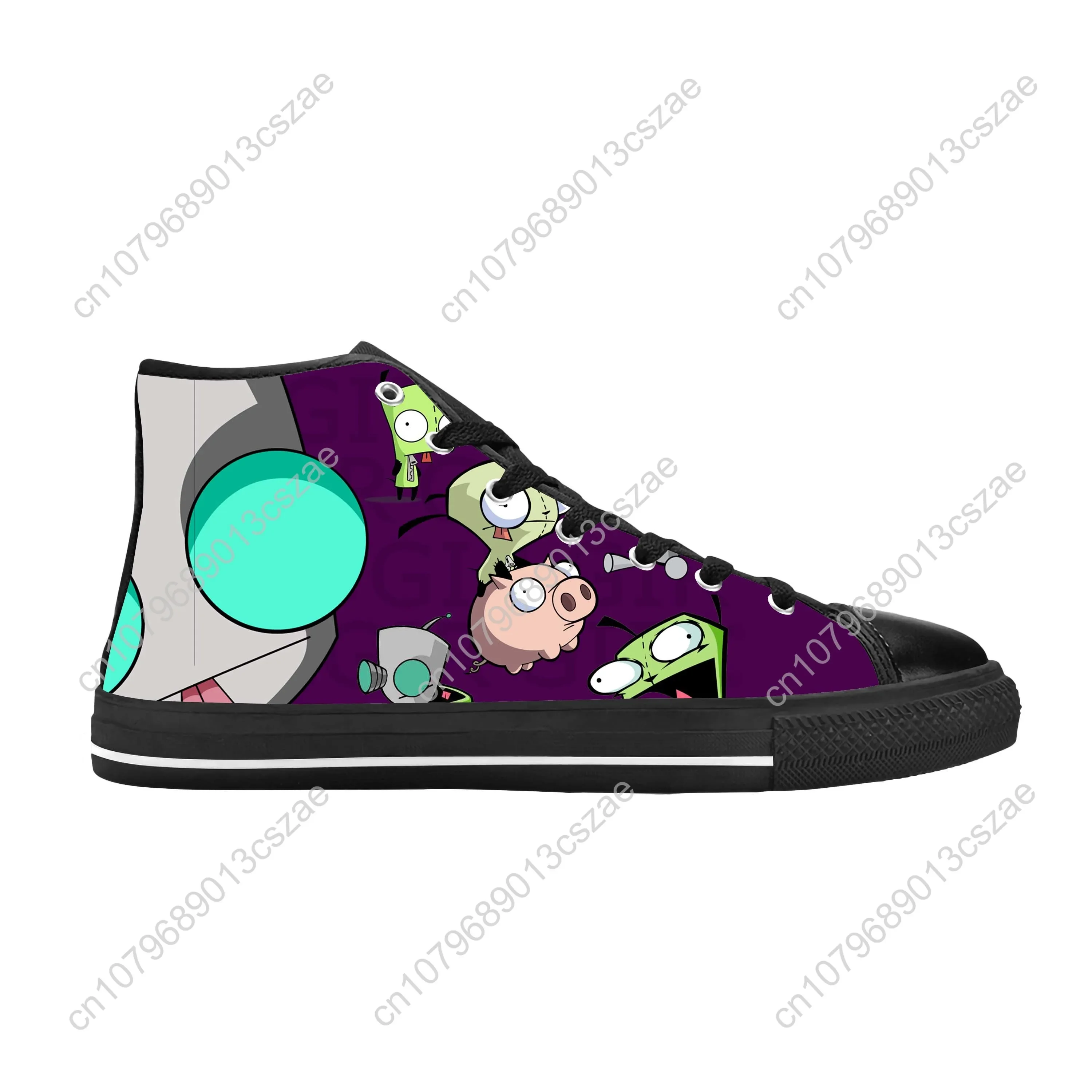 Zim Gir-Zapatillas deportivas con estampado 3D para hombre y mujer, zapatos de tela informales con dibujos animados, Manga, Alien, cómodos y transpirables