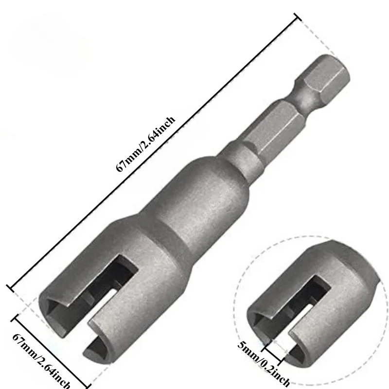 Professional 5mm Slotted Open-End Socket - Butterfly Nut Driver for Cordless & Power Drills