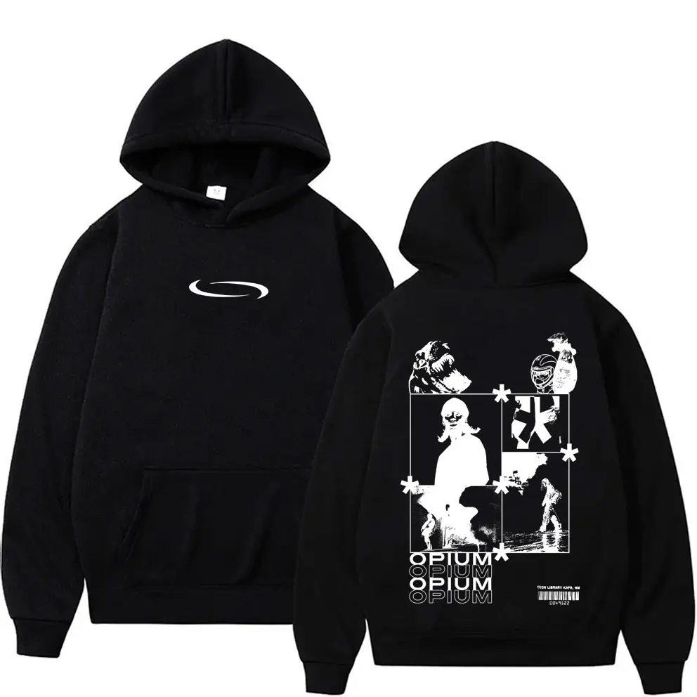 

Playboi Carti I AM MUSIC Opium Logo Double Sided Print Hoodie Male Hip Hop Oversized Pullover Men Women Fashion Rap Streetwear