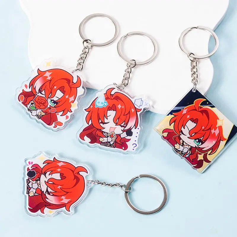 Honkai:Star Rail Ruan Mei Sparkle Argenti 1-6 Eidolons Acrylic Keychain Strap Lanyard For Mobile Phone Case Car Key Chains Hang