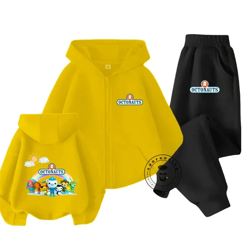 Baby Boys Clothes Octonauts Zipper Hoodie Sets Kids Spring Autumn Girls Casual Hoodies+pants 2pcs Set for Children Boys