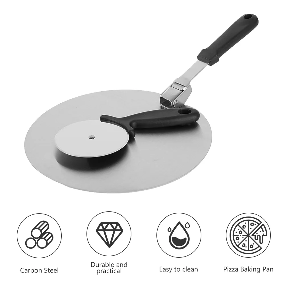 

1Set Stainless Steel Pizza Peel Nonstick Long Handle for Oven Baking Cake Pizza Cutter Shovel Slicer Pie Cutter